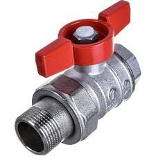 1/2'' Kelebek Kollu Pirinç Küresel Vana (R859) (İç Diş*Dış Diş Rakorlu)